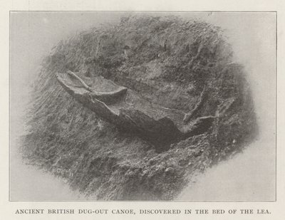 Oude Britse Uitgeholde Kano, ontdekt in de Beddingen van de Lea door English Photographer