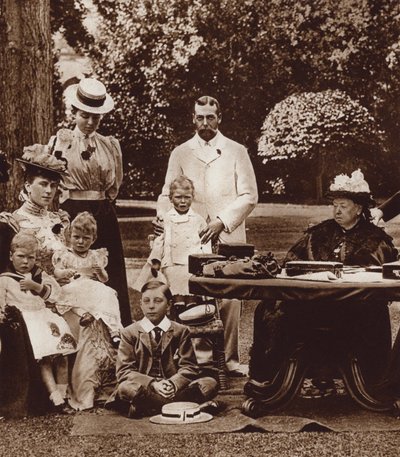 Bij Osborne House, Isle of Wight, met koningin Victoria door English Photographer