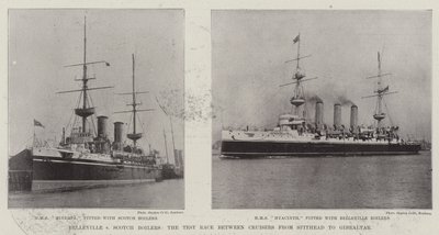Belleville versus Scotch Boilers, de Testwedstrijd tussen Kruisers van Spithead naar Gibraltar door English Photographer