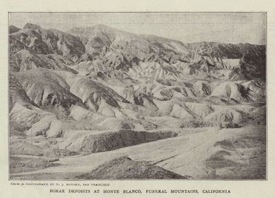 Boraxafzettingen bij Monte Blanco, Funeral Mountains, Californië door English Photographer