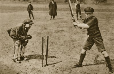 Jongens spelen cricket, Parliament Hill Fields door English Photographer