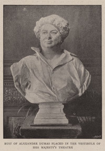 Buste van Alexandre Dumas geplaatst in de vestibule van Her Majesty