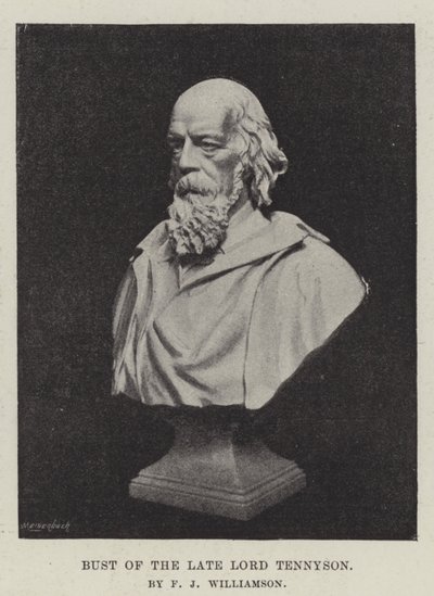 Buste van de overleden Lord Tennyson, door F J Williamson door English Photographer
