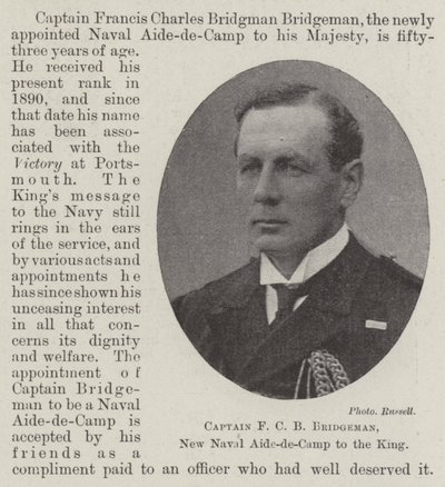 Kapitein F C B Bridgeman, Nieuwe Marine Adjudant van de Koning door English Photographer