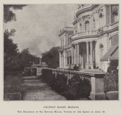 Chateau Malet, Monaco, de Residentie van Sir Edward Malet, bezocht door de Koningin op 20 April door English Photographer