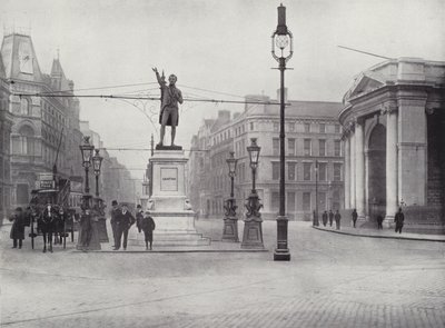 College Green, Dublin, met het Grattan Standbeeld door English Photographer