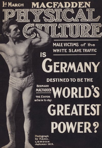 Omslag van Physical Culture magazine, januari 1913 door English Photographer
