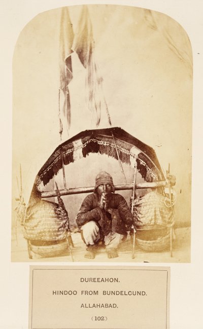 Dureeahon, Hindoe uit Bundelcund, Allahabad, uit Het Volk van India, door J. Forbes Watson, gepubliceerd 1868 door English Photographer