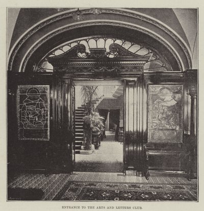 Ingang van de Arts and Letters Club door English Photographer