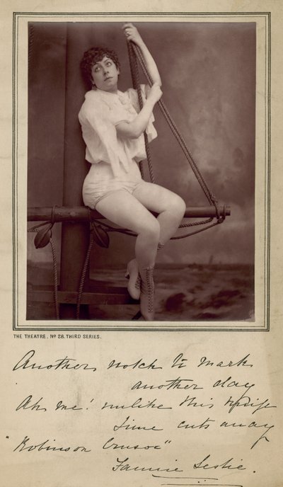 Fannie Leslie, actrice, foto en getekend bericht door English Photographer
