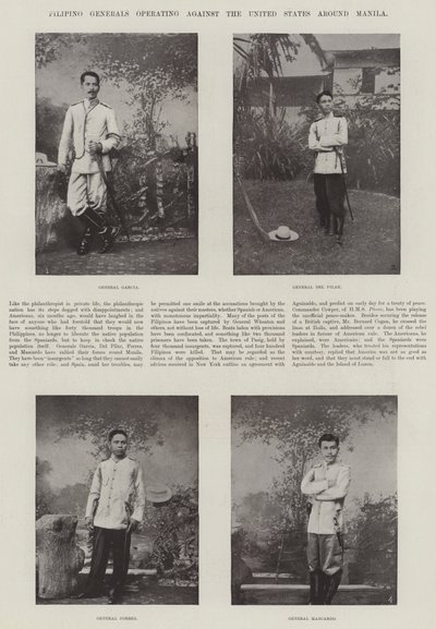 Filipijnse generaals die opereren tegen de Verenigde Staten rond Manilla door English Photographer
