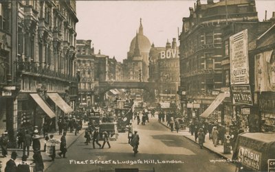 Fleet Street en Ludgate Hill, Londen door English Photographer