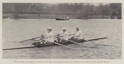 Van Oxford naar Putney in 13 uur en 59 minuten, Mr Spencer Gollan, Tom Sullivan en George Towns vertrekken uit Henley door English Photographer