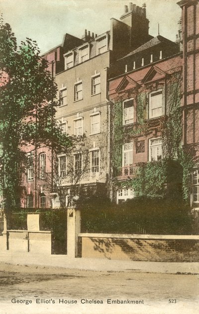 Huis van George Elliot, Cheyne Walk, Chelsea Embankment, Londen door English Photographer