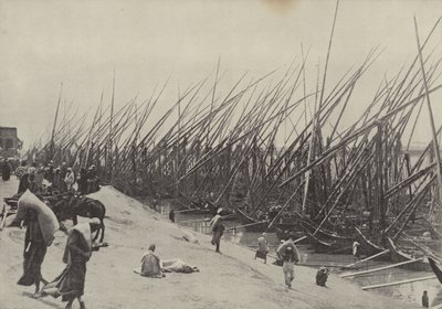 Graanschepen op de Nijl, die laten zien hoe graan altijd uit Opper-Egypte werd aangevoerd door English Photographer