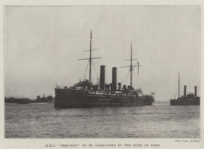 HMS Crescent, te worden gecommandeerd door de hertog van York door English Photographer