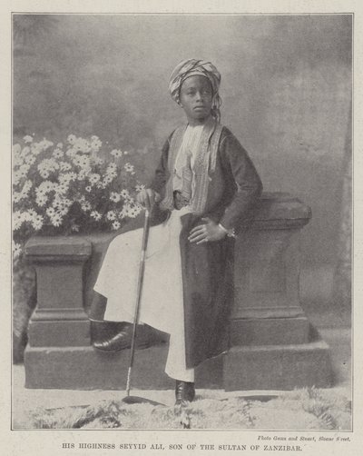 Zijne Hoogheid Seyyid Ali, zoon van de sultan van Zanzibar door English Photographer