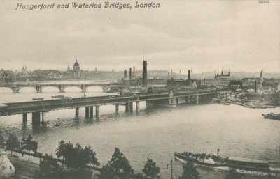 Hungerford en Waterloo Bruggen, Londen door English Photographer