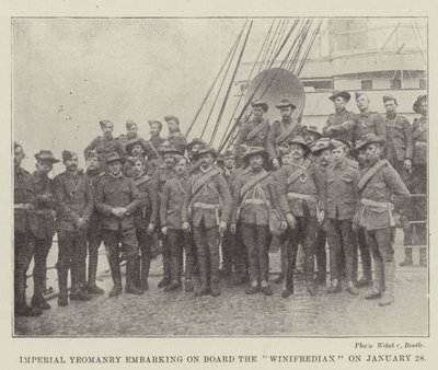 Imperial Yeomanry aan boord van de Winifredian op 28 januari door English Photographer