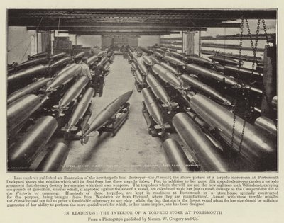 In Gereedheid, het Interieur van een Torpedowinkel in Portsmouth door English Photographer