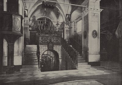 Interieur Latijnse Kerk van de Aankondiging, Nazareth, staande boven de plaats van het huis van Jozef door English Photographer