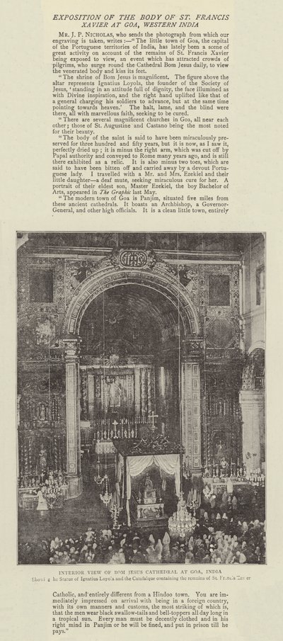 Interieur van de Bom Jesus-kathedraal in Goa, India door English Photographer