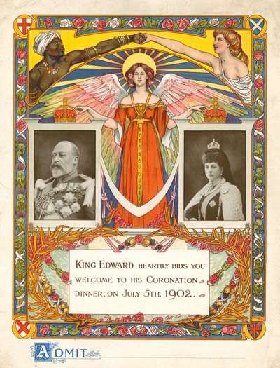 Uitnodiging voor het kroningsdiner van Koning Edward VII op 5 juli 1902 door English Photographer
