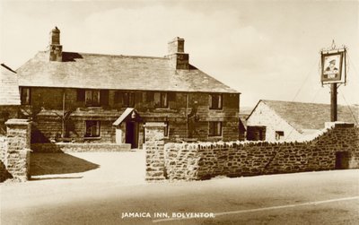 Jamaica Inn, Bolventor, Cornwall, beroemd vanwege de associatie met Cornish smokkelen en gevierd in het gelijknamige boek van Daphne Du Maurier door English Photographer