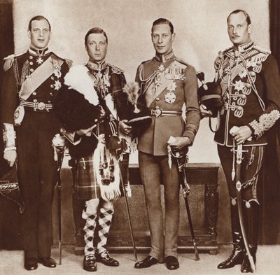 Koning Edward VIII en zijn broers door English Photographer