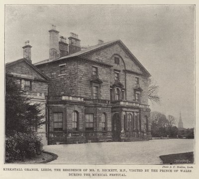 Kirkstall Grange, Leeds, de residentie van Mr E Beckett, MP, bezocht door de Prins van Wales tijdens het Muziekfestival door English Photographer