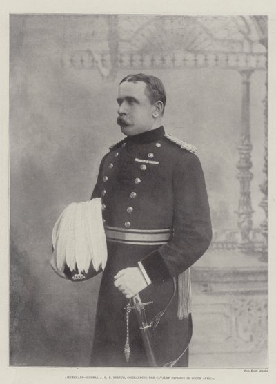 Luitenant-generaal J D P French, bevelhebber van de cavaleriedivisie in Zuid-Afrika door English Photographer