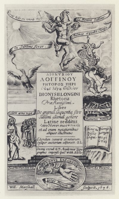 Longinus, G T voor G Webb, Oxford 1636 (zw/w foto) door English Photographer
