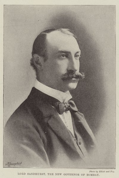 Lord Sandhurst, de nieuwe gouverneur van Bombay door English Photographer