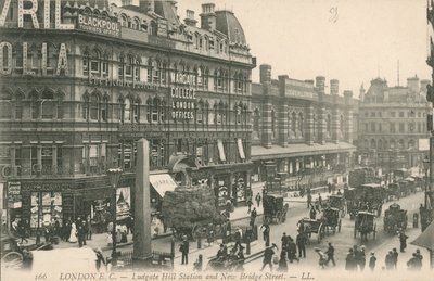 Ludgate Hill Station en New Bridge Street, Londen door English Photographer