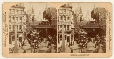 Ludgate Hill, stereoscopisch beeld door English Photographer