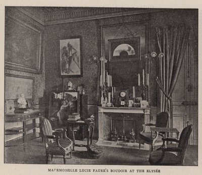 Het boudoir van juffrouw Lucie Faure in het Elysee door English Photographer
