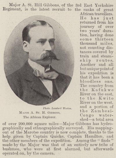 Majoor A St H Gibbons, de Afrikaanse ontdekkingsreiziger door English Photographer