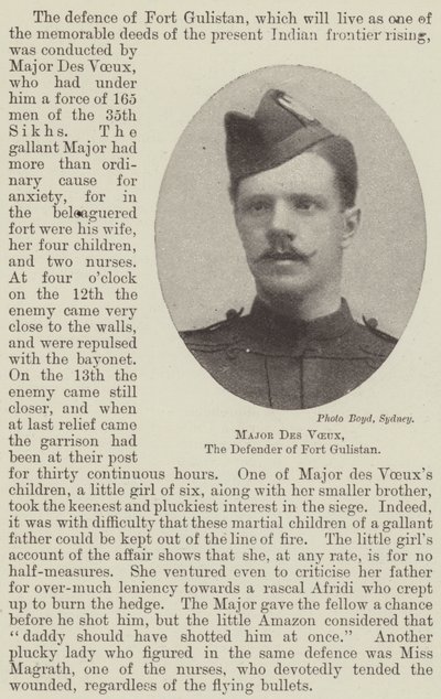 Majoor Des Voeux, de verdediger van Fort Gulistan door English Photographer