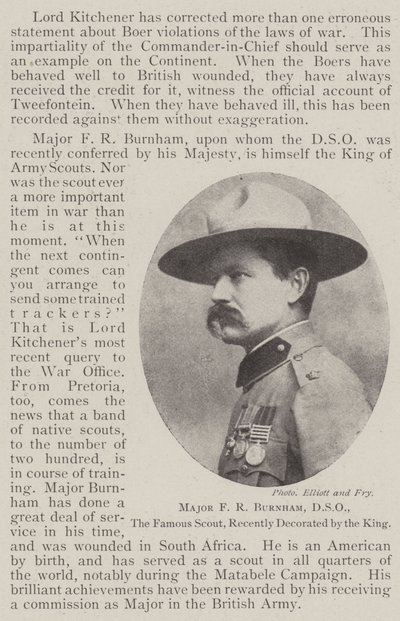 Majoor F R Burnham, DSO, de beroemde verkenner, onlangs gedecoreerd door de koning door English Photographer