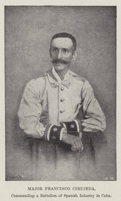 Majoor Francisco Cirujeda, commandant van een Bataljon Spaanse Infanterie in Cuba door English Photographer