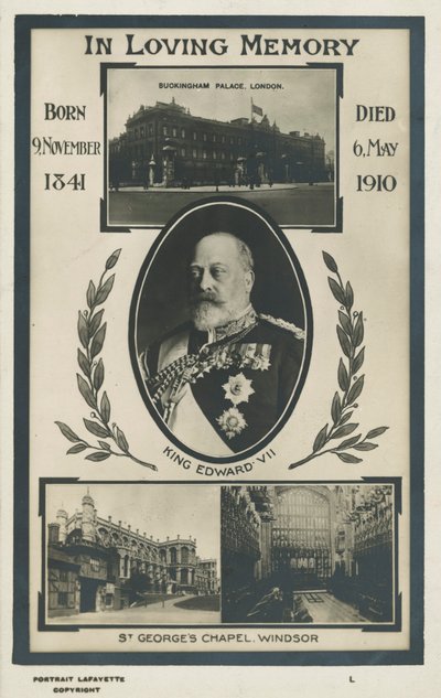 Herdenkingskaart voor Koning Edward VII door English Photographer