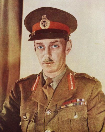 Miles Dempsey, Britse generaal die het Tweede Leger commandeerde tijdens de landing in Normandië en de eerste Britse commandant was die de Rijn overstak, Tweede Wereldoorlog door English Photographer