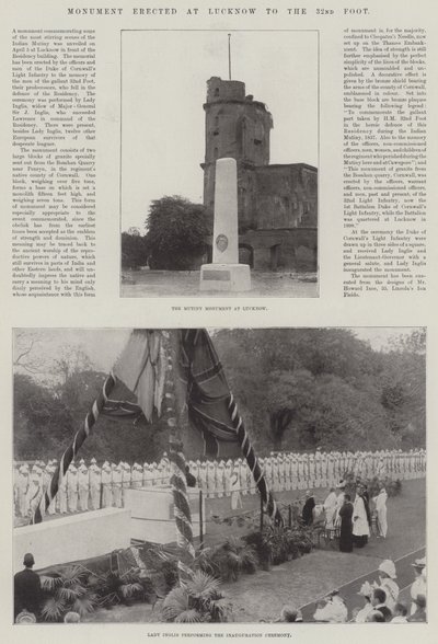 Monument opgericht in Lucknow voor de 32e voet door English Photographer