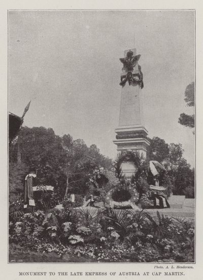 Monument voor de overleden Keizerin van Oostenrijk in Cap Martin door English Photographer