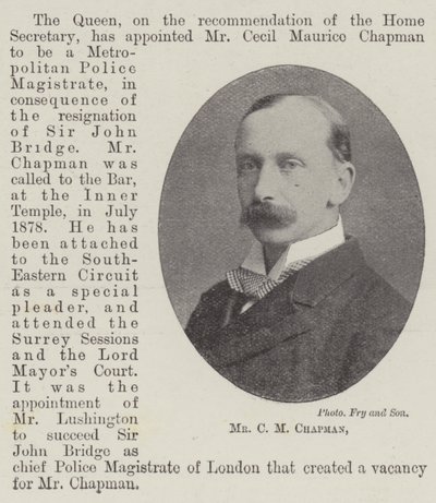 Mr C M Chapman door English Photographer