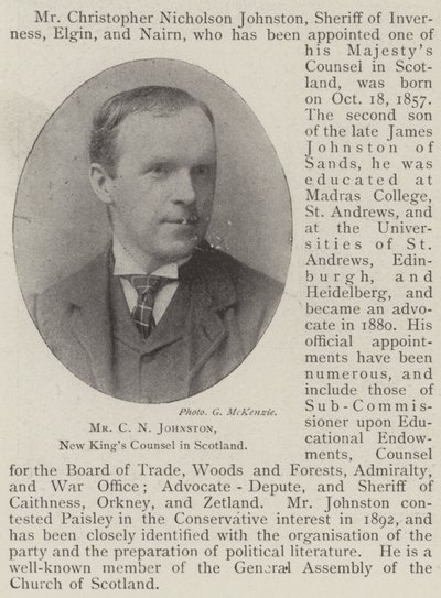Mr C N Johnston, Nieuwe Koningsraad in Schotland door English Photographer