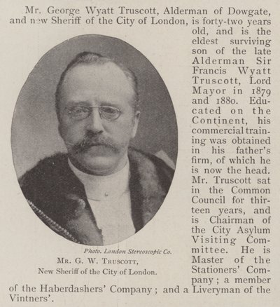 Mr G W Truscott, nieuwe sheriff van de City of London door English Photographer