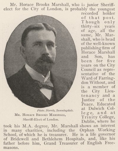 De Heer Horace Brooks Marshall, Sheriff-Elect van Londen door English Photographer