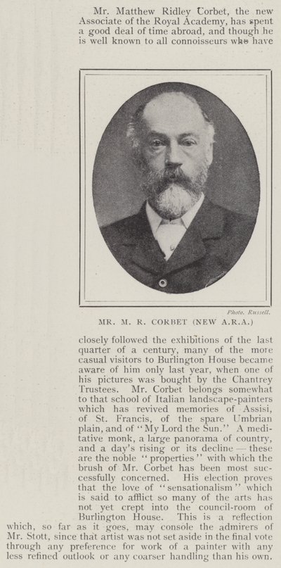 Mr M R Corbet, nieuwe ARA door English Photographer