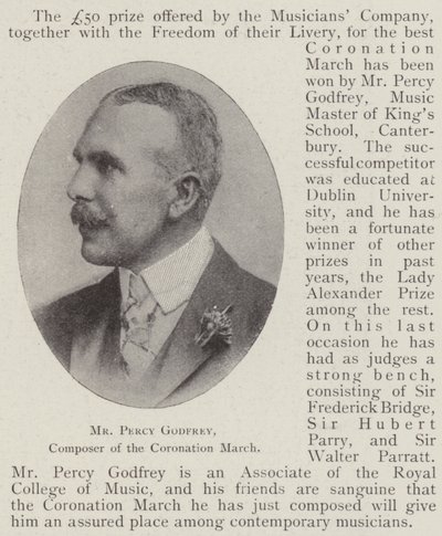 Mr Percy Godfrey, componist van de kroningsmars door English Photographer